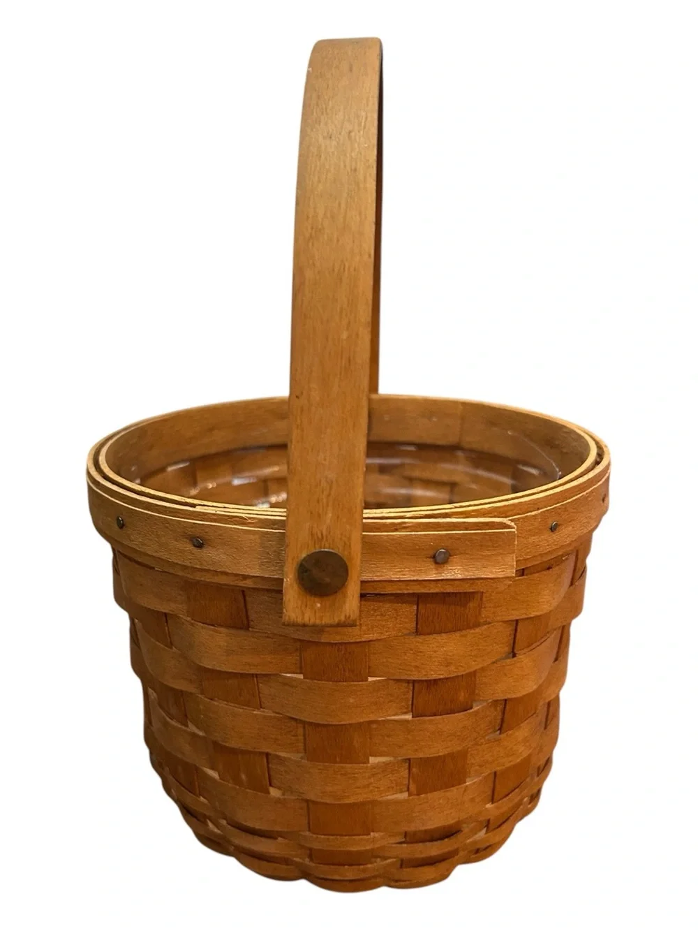 Medium Fruit Basket with Folding Handle and Plastic Protector 1994 Longaberger